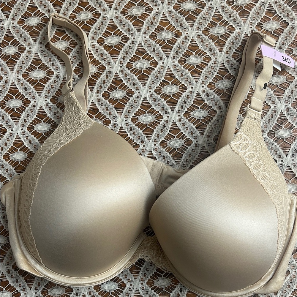 Maidenform Tan Lace Push Up Underwire T-Shirt Bra